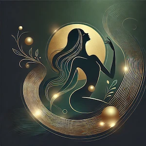 Silueta femenina abstracta representando serenidad para masajes básicos en Hedonia. Reservar masaje erótico con Ada